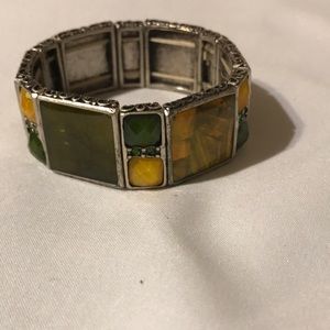 Colored glass bracelet